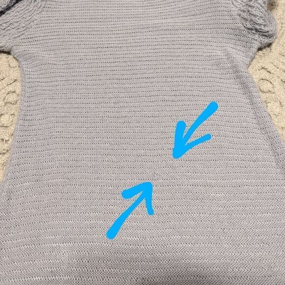 Vintage SEARS wool blend grey knit dress M @Z - Picture 14 of 15